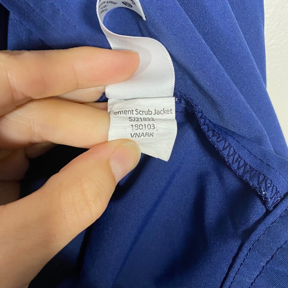Medelita Element Scrub Jacket Blue XXL Full Zip Ribbed Collar Cuffs - Picture 10 of 16